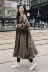2018 mùa thu phụ nữ Hàn Quốc ulzzang thời trang áo khoác nữ là mỏng kích thước lớn đèn lồng tay áo trên đầu gối áo dài áo khoác nữ dáng ngắn Áo khoác dài