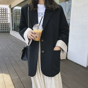 Thời trang giản dị mỏng màu đen nhỏ phù hợp với nữ 2018 mùa thu Hàn Quốc phiên bản của chic sinh viên bf chuyên nghiệp phù hợp với áo khoác mỏng
