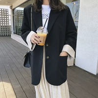 Thời trang giản dị mỏng màu đen nhỏ phù hợp với nữ 2018 mùa thu Hàn Quốc phiên bản của chic sinh viên bf chuyên nghiệp phù hợp với áo khoác mỏng vest trắng nữ