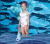 Spot WilliamAlia American Efvva dành cho trẻ em gái của trẻ em biển sâu Chủ đề môi trường Nàng tiên cá Áo tắm một mảnh - Đồ bơi trẻ em