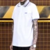Thủy triều ban đầu thương hiệu xu hướng của nam giới màu rắn POLO áo sơ mi Mỹ giản dị triều nam nửa tay áo T-Shirt đồng phục bóng chày ngắn tay áo tee