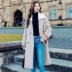 Nhà quần áo Handu 2018 mùa đông mới dành cho nữ phiên bản Hàn Quốc của áo hai dây màu trắng sang trọng, áo khoác lông dài sang trọng - Áo Hàn Quốc áo choang dạ đẹp Áo Hàn Quốc