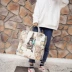 Hàn quốc phiên bản của phim hoạt hình túi du lịch nữ túi xách không thấm nước PU hành lý du lịch túi du lịch sinh viên công suất lớn gói du lịch túi du lịch thể thao Túi du lịch