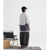zakka Nhật Bản retro thương hiệu khâu đôi mẫu màu xám kỳ nghỉ ngắn tay áo sơ mi nam và nữ lỏng lẻo nửa tay - Áo
