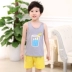 2018 mùa hè chàng trai và cô gái trẻ em vest cotton trẻ em bé không tay quần short hai mảnh phù hợp với