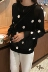 2018 đầu mùa thu Hàn Quốc phiên bản mới rỗng sóng điểm kem chống nắng đầu vòng cổ áo phần mỏng áo len áo sơ mi thủy triều của phụ nữ