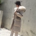 2018 mới của Hàn Quốc phiên bản của lỏng kích thước lớn bat tay áo lông gấu trúc cổ áo trùm đầu phần dài dày xuống áo khoác của phụ nữ triều