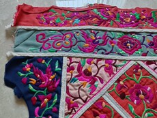 Miaoxiu 少数民族手工刺绣 苗族手工绣片 手工老绣背带