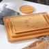 Khay gỗ Nhật Bản hình chữ nhật Tấm gỗ gia dụng Tấm tròn Tấm bánh mì bằng gỗ Tấm trái cây Tấm ăn tối - Tấm Tấm