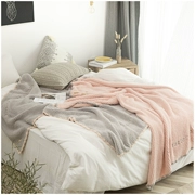 Bắc Âu siêu mềm đan chăn văn phòng ngủ trưa đầu gối chăn mô hình phòng giải trí chăn sofa chăn màu cam bột tro - Ném / Chăn