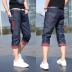 Hàn quốc phiên bản của cắt quần jeans nam mùa hè phần mỏng xu hướng chân thường trong quần stretch Slim 7 điểm quần short nam quần tây đen Quần tây thường