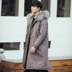 Mùa đông mặc lớn cổ áo lông thú ấm dày bông lỏng phù hợp với những người yêu thích Hàn Quốc phiên bản của phần dài nam giới và phụ nữ bông coat jacket bông áo khoác Trang phục Couple