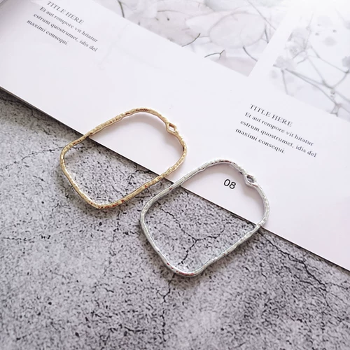 Металлические прямоугольные серьги, вспомогательная подвеска ручной работы, золотой цвет, DIY