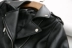 Mùa thu mới phong cách ve áo mỏng dây kéo kim loại PU da xe máy áo khoác ngắn áo khoác da 790 - Quần áo da Quần áo da