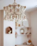 Светильник для детской комнаты, плетеная креативная милая лампа для спальни, защита глаз