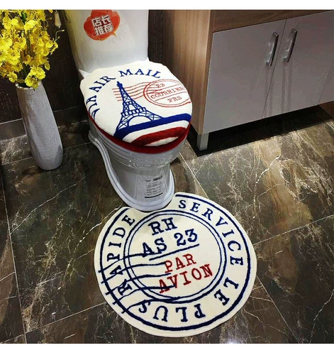 Туалет, подушка, мультяшный модный универсальный черный зимний комплект, 3 предмета, увеличенная толщина, европейский стиль