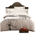 Mới của Trung Quốc hiện đại đơn giản giường bông thêu bốn mảnh bông thêu Trung Quốc nhà phong cách giường chăn ga gối đệm hanvico giảm giá Bộ đồ giường bốn mảnh