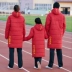 Trung Quốc rồng thể thao áo bông trên đầu gối dài chàng trai và cô gái toàn diện đào tạo đồng phục dày ấm áp áo khoác mùa đông quần áo đỏ đen áo phao burberry nữ Quần áo độn bông thể thao