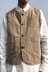 Mỹ retro rắn màu v-cổ công cụ vest nam lỏng bf gió xu hướng giản dị nhiều túi áo vest ngắn - Dệt kim Vest đồ vest nam đẹp Dệt kim Vest