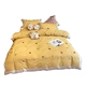 Dễ thương Lucky Cat 60 Bộ đồ cotton dài bốn chiếc chủ yếu của Ai Cập nhỏ và đơn giản, chăn bông bao gồm chăn bông - Bộ đồ giường bốn mảnh gối kèm chăn Bộ đồ giường bốn mảnh