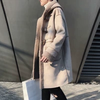 Văn học nam nữ mua sắm áo gió mùa đông nam phiên bản Hàn Quốc của xu hướng áo khoác trùm đầu trong đoạn văn dài áo khoác lông cừu nam áo gió giảm cân