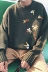 Văn học nam nữ shop áo len nam thêu cổ tròn áo len ulzzang áo len phiên bản Hàn Quốc của dòng xu hướng quần áo mùa thu thời trang công sở nam Cardigan