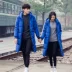 Mùa thu và mùa đông nam mới yêu thích áo khoác cotton Áo khoác dài Hàn Quốc dài qua đầu gối áo khoác cotton dày