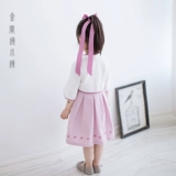 Ханьфу, осеннее ципао, детская хлопковая юбка, платье, китайский стиль, в цветочек
