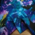 mực màu hoa lớn voan in Vải lụa Summer vật liệu quần áo mới thông qua một lớp duy nhất - Vải vải tự làm