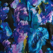mực màu hoa lớn voan in Vải lụa Summer vật liệu quần áo mới thông qua một lớp duy nhất - Vải vải tự làm