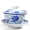 Lớn sứ màu xanh và trắng bao gồm bát gốm 250 ml bát sứ ba bát Jing Jing tea Jingdezhen Jingdezhen Kungfu bộ trà lớn bình lọc trà thủy tinh