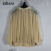 Kabuyi thiết kế ban đầu thương hiệu 2018 mùa xuân và mùa thu mô hình của phụ nữ màu be áo khoác ngắn phần mỏng áo sơ mi áo lông cừu Áo khoác ngắn