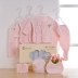 Bộ quần áo sơ sinh cho bé bộ mùa xuân và mùa thu cotton nguyên chất 0-3 tháng trăng tròn nam và nữ bé tặng quà thủy triều
