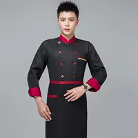 Черный лонгслив, нарукавники, комплект, фартук