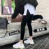 Bà bầu quần legging xuân hè 2019 sách Hàn Quốc mặc quần bút chì chân nhỏ 9 điểm nâng bụng cho bà bầu quần mùa hè thủy triều quần bầu ngắn Phụ nữ mang thai quần / quần bụng