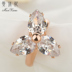 Man Hughes Rose Gold Full Diamond Zircon Ring Nữ Nhật Bản và Hàn Quốc Thời trang Sweet Live Ring Dị ứng Quà tặng nhẫn trọn nam vàng 18k Nhẫn