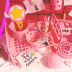 Dễ thương cô gái nhỏ màu hồng xô lưu trữ để bàn chủ bút mềm chị lưu trữ xô nằm phong cảnh chụp đạo cụ đồ trang trí Trang trí nội thất