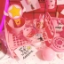 Dễ thương cô gái nhỏ màu hồng xô lưu trữ để bàn chủ bút mềm chị lưu trữ xô nằm phong cảnh chụp đạo cụ đồ trang trí kệ dcor phòng ngủ Trang trí nội thất