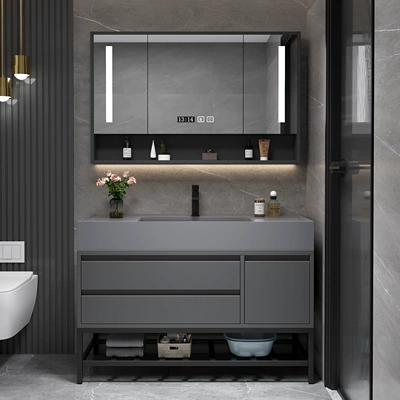 2022 tủ phòng tắm mới kết hợp tủ gương thông minh ánh sáng đá sang trọng chậu rửa chậu rửa vệ sinh chậu rửa tủ gương phòng tắm nhập khẩu tu guong phong tam 