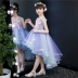 Trẻ em váy công chúa váy cô gái sinh nhật căng phồng hoa cô gái piano trang phục hiện tại sàn catwalk mùa thu dài tay áo - Váy trẻ em Váy trẻ em