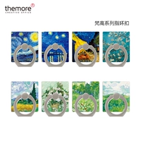 Điện thoại di động ban đầu vỏ vòng khóa khung Van Gogh sơn dầu vòng khóa khung Monet nghệ thuật điện thoại di động vỏ khung máy tính để bàn - Nhẫn nhẫn cặp