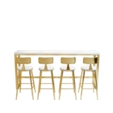 Столичный важный столик с твердым древесиной простые мраморные столы и стулья Комбинированные кофейня с длинным баром с высоким баром с высоким содержанием подключенных столов и домашних хозяйств в гостиной