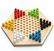 Trẻ em người lớn của giáo dục bàn cờ trò chơi bằng gỗ cha mẹ và con trò chơi đồ chơi lục giác cờ chín cờ vua
