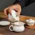 Trắng tinh khiết Jingdezhen trắng sứ ba chén bìa bát trà bìa bát teacup kung fu bộ trà bát gia đình gốm lớn - Trà sứ