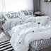 Bộ đồ giường cotton hoạt hình đơn giản theo phong cách Bắc Âu gồm bốn bộ chăn ga gối cotton 1,5 1,8m dorm ký túc xá sinh viên - Bộ đồ giường bốn mảnh