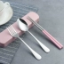 Bộ dao inox ba mảnh sáng tạo đũa đũa sinh viên cầm tay 2 phiên bản Hàn Quốc dài tay cầm dễ thương Hàn Quốc - Đồ ăn tối khay đựng đồ ăn dặm cho bé Đồ ăn tối