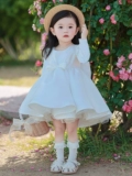 Летнее платье девочки цветочницы, мини-юбка, детское свадебное платье, наряд маленькой принцессы, юбка, короткий рукав