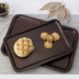 Gỗ keo khay hình chữ nhật khay gỗ cà phê cửa hàng snack đĩa trái cây rắn tấm gỗ vòng tấm gỗ khay trà gỗ chạm khắc Tấm