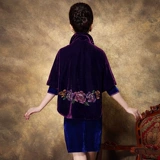 Ципао, бархатная накидка, куртка, плащ, демисезонное платье