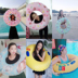 Bơi vòng người lớn dày inflatable nam giới và phụ nữ bơi vòng lớn người mới bắt đầu chất béo nước dễ thương trẻ em bơi vòng phao bơi em bé Cao su nổi